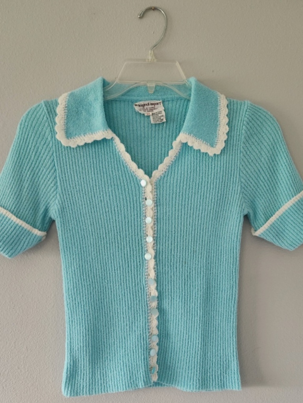 Vintage aqua blue sweater top
